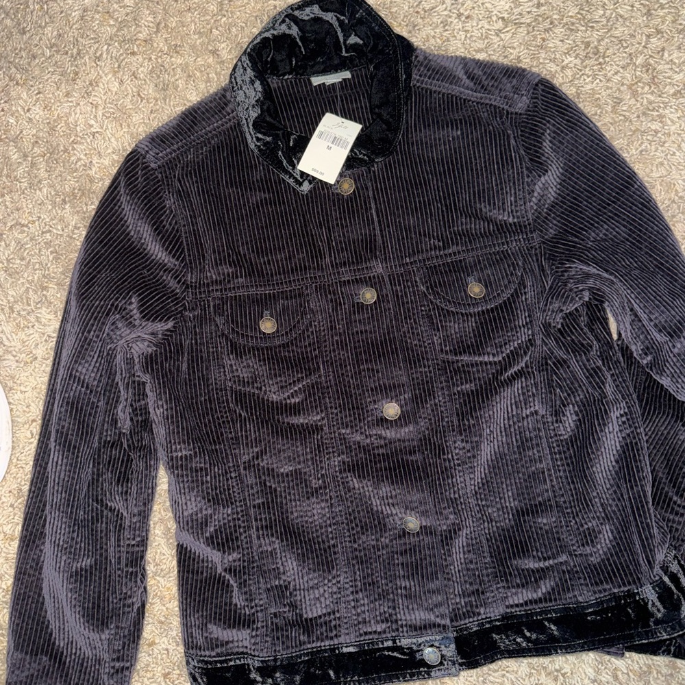 J. Jill Women's Velvet Corduroy Jacket - Dark Gray